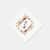 Elegante Boho Wilde Bloem Bruidspaar Initialen Servet (Hoek)