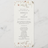 Elegante Boho Wilde Bloem Bruiloft Programmakaart (Voorkant)