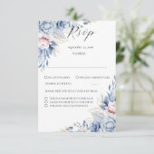 Elegante Boho Wilde Bloem Bruiloft RSVP Kaartje (Staand voorkant)