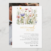 Elegante Boho Wilde Bloem Bruiloft Uitnodiging (Voorkant / Achterkant)