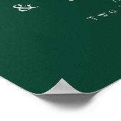 Elegante Boho Wilde Bloem Groene Trouw Welkom Poster (Hoek)