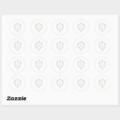 Elegante Boho Wilde Bloem Initialen Trouwen Ronde Sticker (Vel)
