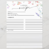 Elegante Boho Wilde Bloem | Receptkaarten (Achterkant)