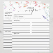 Elegante Boho Wilde Bloem | Receptkaarten (Voorkant / Achterkant)