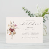 Elegante Boho Wilde Bloemen Bruids Bruiloft Kaart (Staand voorkant)