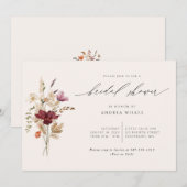 Elegante Boho Wilde Bloemen Bruids Bruiloft Kaart (Voorkant / Achterkant)