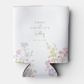 Elegante Boho Wilde Bloemen Bruiloft Blikjeskoeler (Voorkant)