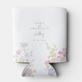 Elegante Boho Wilde Bloemen Bruiloft Blikjeskoeler (Achterkant)