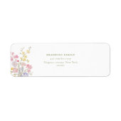 Elegante Boho Wilde Bloemen Bruiloft  Etiket (Voorkant)