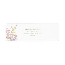 Elegante Boho Wilde Bloemen Bruiloft  Etiket
