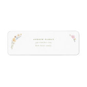 Elegante Boho Wilde Bloemen Bruiloft Etiket (Voorkant)