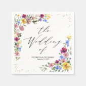 Elegante Boho Wilde Bloemen Bruiloft Servet (Voorkant)