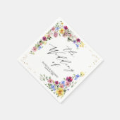 Elegante Boho Wilde Bloemen Bruiloft Servet (Hoek)