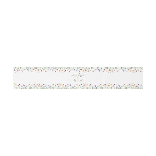 Elegante Boho wilde bloemen bruiloft Uitnodigingen Wikkel (Vlak)