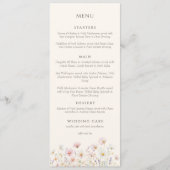 Elegante Boho wilde bloemen Script Bruiloft Menu (Voorkant)