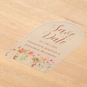 Elegante Boho Wilde Bloemenweide Bruiloft Acryl Uitnodigingen (Laagn)
