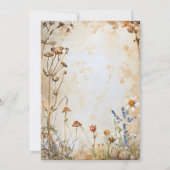 Elegante Boho Wildebloem Bruiloft Kaart (Achterkant)