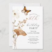Elegante Boho Wildflower 50ste verjaardagsfeestje Kaart (Voorkant)