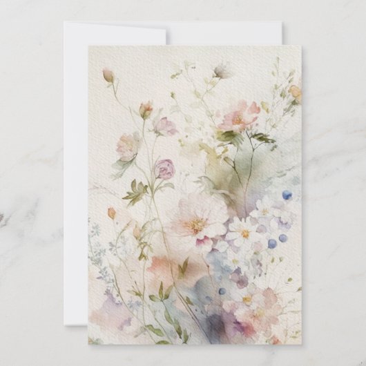 Elegante Boho Wildflower Baby 1e Verjaardag Kaart (Achterkant)