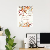 Elegante boho wildflower baby shower welkomstbord poster (Thuiskantoor)