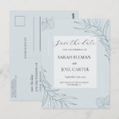 Elegante Boho Wildflower bewaar de datum Briefkaart (Voorkant / Achterkant)