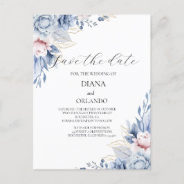Elegante Boho Wildflower bewaar de datum Briefkaart