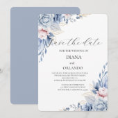 Elegante Boho Wildflower bewaar de datum Kaart (Voorkant / Achterkant)