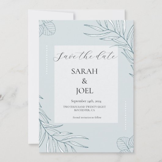 Elegante Boho Wildflower bewaar de datum Save The Date (Voorkant)