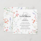 Elegante Boho Wildflower Bloemen Bruids Luncheon Kaart (Voorkant / Achterkant)