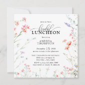 Elegante Boho Wildflower Bloemen Bruids Luncheon Kaart (Voorkant)
