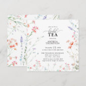 Elegante Boho Wildflower Bloemen Bruids Thee Kaart (Voorkant / Achterkant)