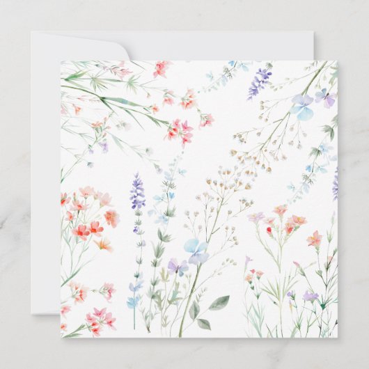 Elegante Boho Wildflower Bloemen Bruids Thee Kaart (Achterkant)