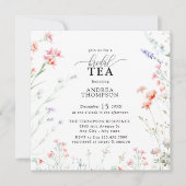 Elegante Boho Wildflower Bloemen Bruids Thee Kaart (Voorkant)