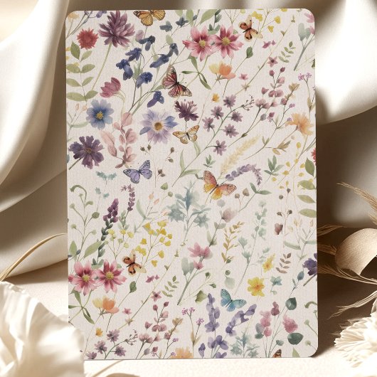 Elegante Boho Wildflower Bloemen Bruiloft Kaart