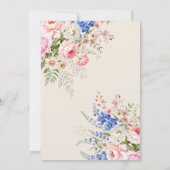 Elegante Boho Wildflower Bloemen Bruiloft Kaart (Achterkant)