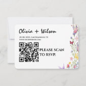 Elegante Boho Wildflower Bloemvlinders bruiloft RSVP Kaartje (Achterkant)