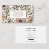 Elegante Boho Wildflower Botanische Bloemen Visitekaartje (Voorkant / Achterkant)
