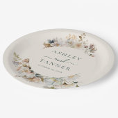 Elegante Boho  Wildflower Botanische bruiloft Papieren Bordje (Gekanteld)