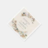 Elegante Boho  Wildflower Botanische bruiloft Servet (Hoek)