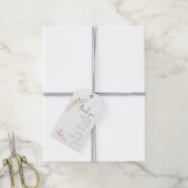 Elegante Boho wildflower Botanische Script bruilof Cadeaulabel (Met Touw)