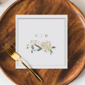 Elegante Boho Wildflower Bruiloft Initialen Servet