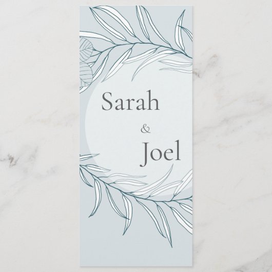 Elegante Boho Wildflower bruiloft Menu (Achterkant)