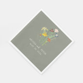 Elegante Boho Wildflower bruiloft | Sage Green Servet (Hoek)