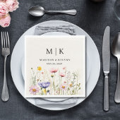 Elegante Boho Wildflower bruiloft servetten