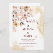 Elegante Boho Wildflower bruiloft uitnodiging (Voorkant / Achterkant)