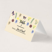Elegante Boho Wildflower Eggshell Plaatskaarten Kaart (Achterkant)