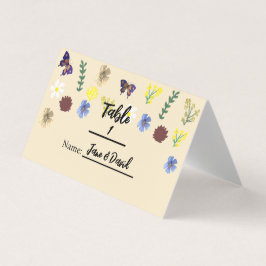 Elegante Boho Wildflower Eggshell Plaatskaarten Kaart