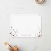 Elegante Boho Wildflower Floral gepersonaliseerd Notitiekaartje (Voorkant / Achterkant in situ)