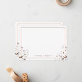 Elegante Boho Wildflower Floral gepersonaliseerd Notitiekaartje (Voorkant / Achterkant in situ)