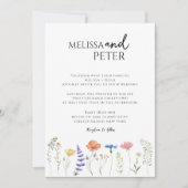 Elegante Boho Wildflower Foto Casual bruiloft Kaart (Voorkant)